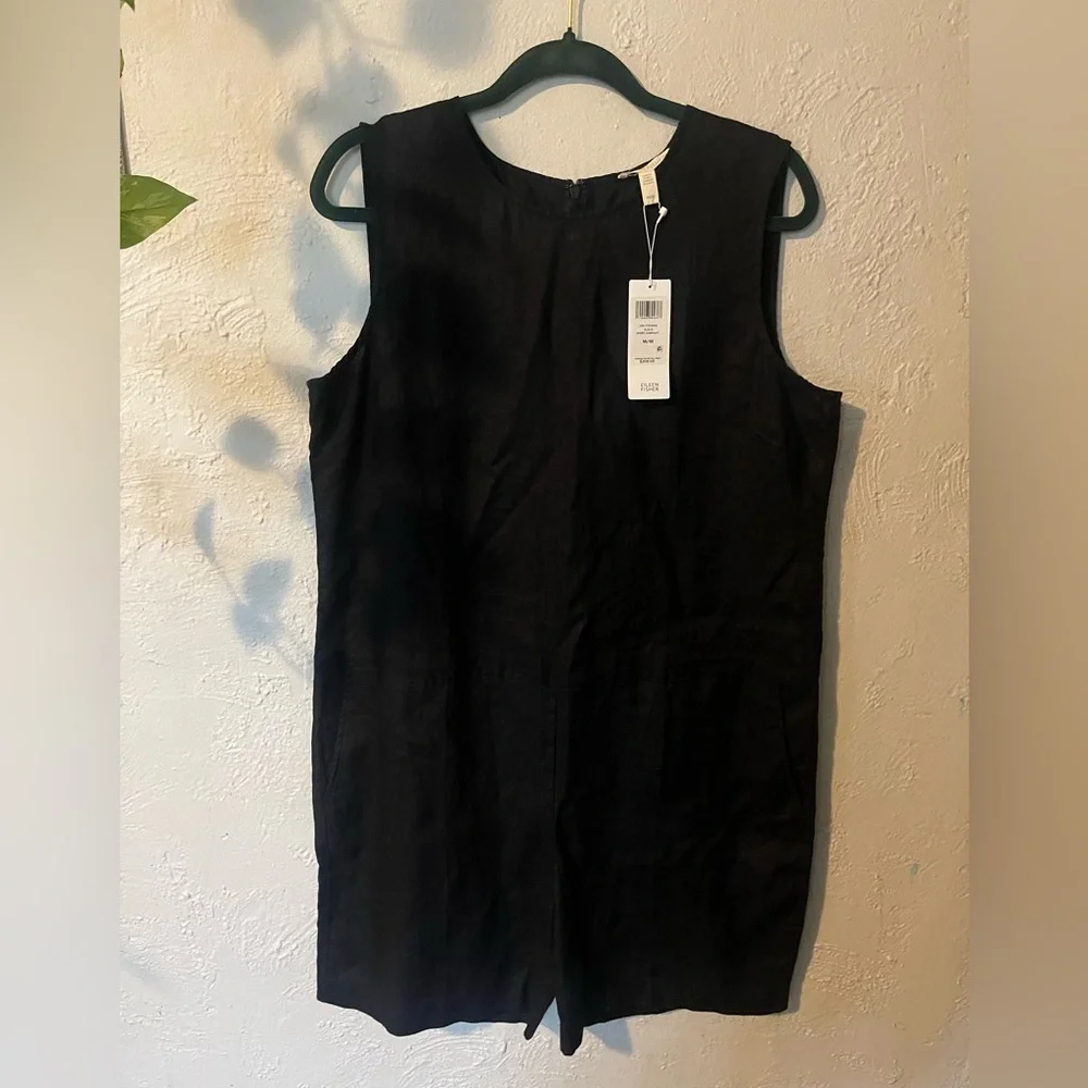 Eileen Fisher Organic Linen Short Romper - Picture 2 of 8